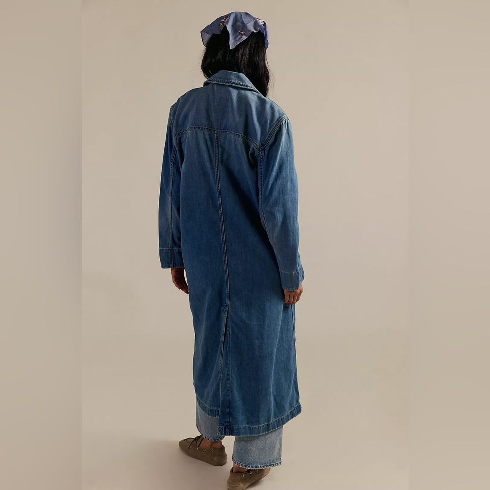 Free People Monique Indigo Duster in Sunlight Blue - Picture 4 of 12